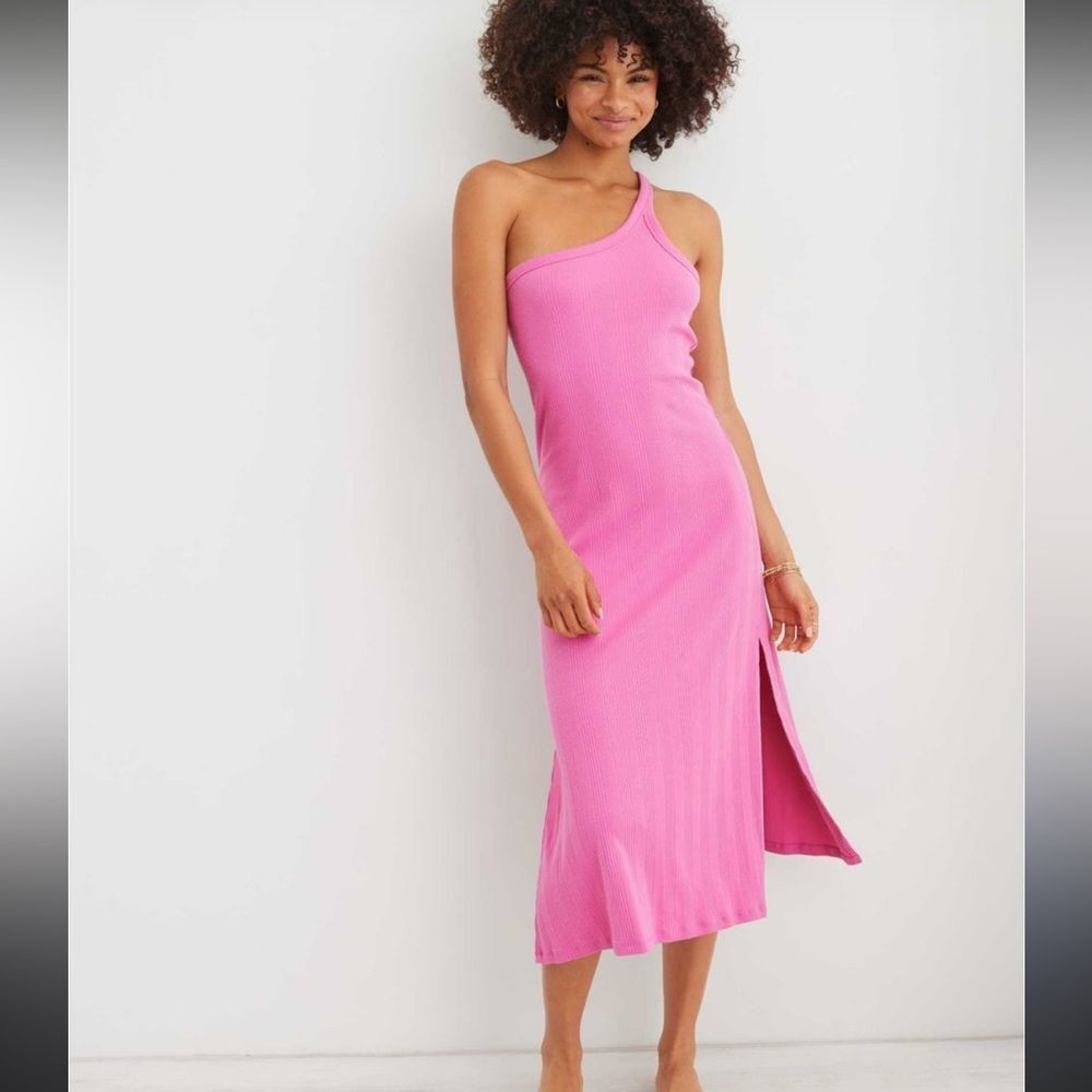 Aerie pink one shoulder dress